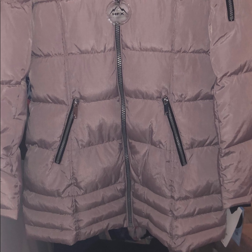 NWT Women’s HFX Faux Fur Lilac Puffer Coat - - Picture 6 of 16